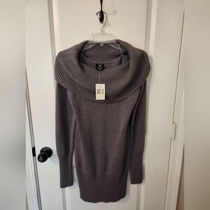 Guess grey off shoulder sweater dress size M